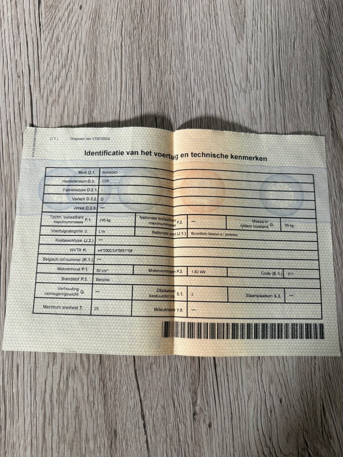 Piaggio zip 2takt, Enlèvement