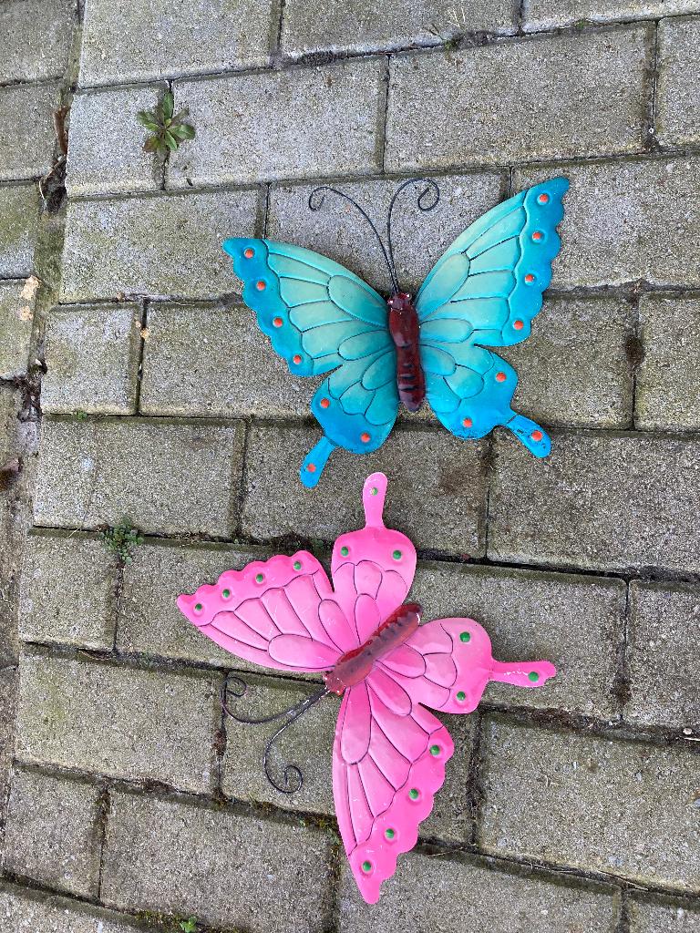 Metalen vlinders voor decoratie, Ophalen, Gebruikt