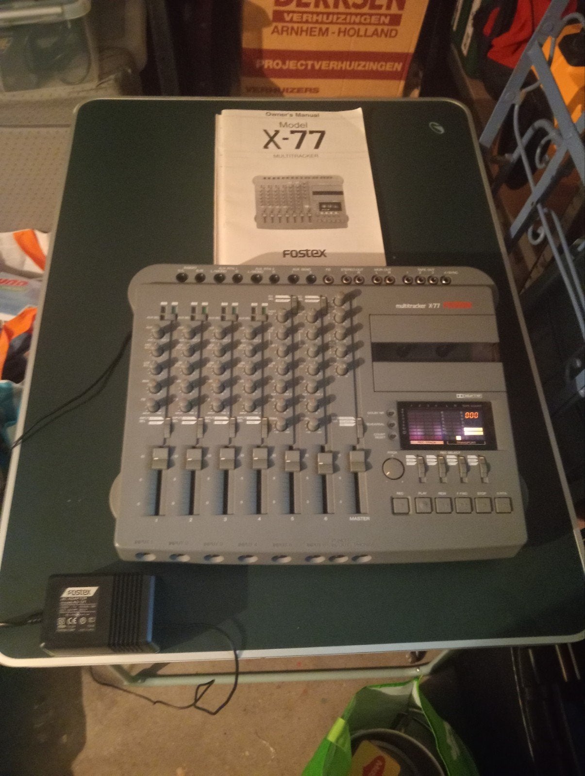 FOSTEX X-77 MULTITRACK RECORDER NIEUWSTAAT INC BESHRIJVING, Ophalen of Verzenden, Zo goed als nieuw, Microfooningang
