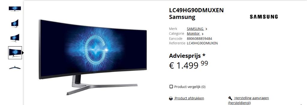 Samsung curved monitor 49"  3840x1080. 144Hz. VA.  LCD. 1ms, Computers en Software, Monitoren, Gaming, Gebruikt, 101 t/m 150 Hz