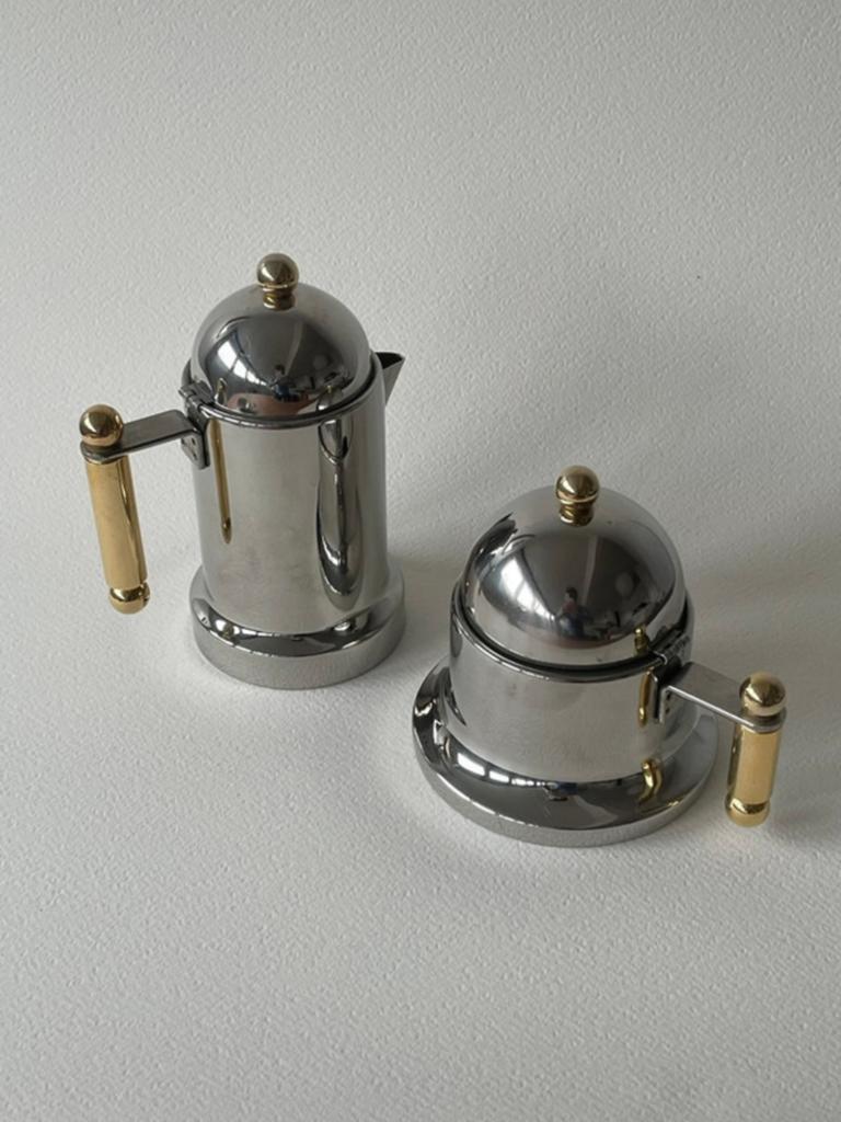 Italiaanse koffie- of theeset 18/10 roestvrij staal, Antiek en Kunst, Ophalen