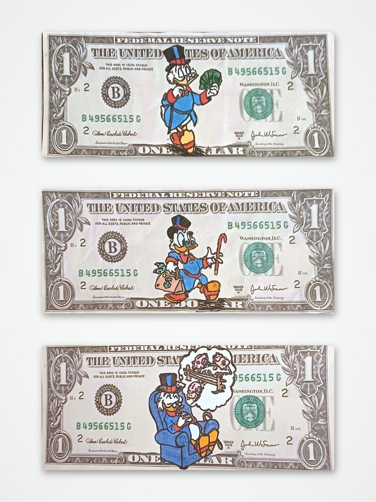 dagobert duck dollar bills, Ophalen of Verzenden, Setje