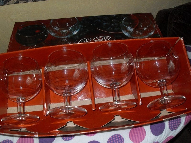 4 cognac/armagnac glazen €1,25/stuk, Ophalen of Verzenden, Nieuw, Borrel- of Shotglas