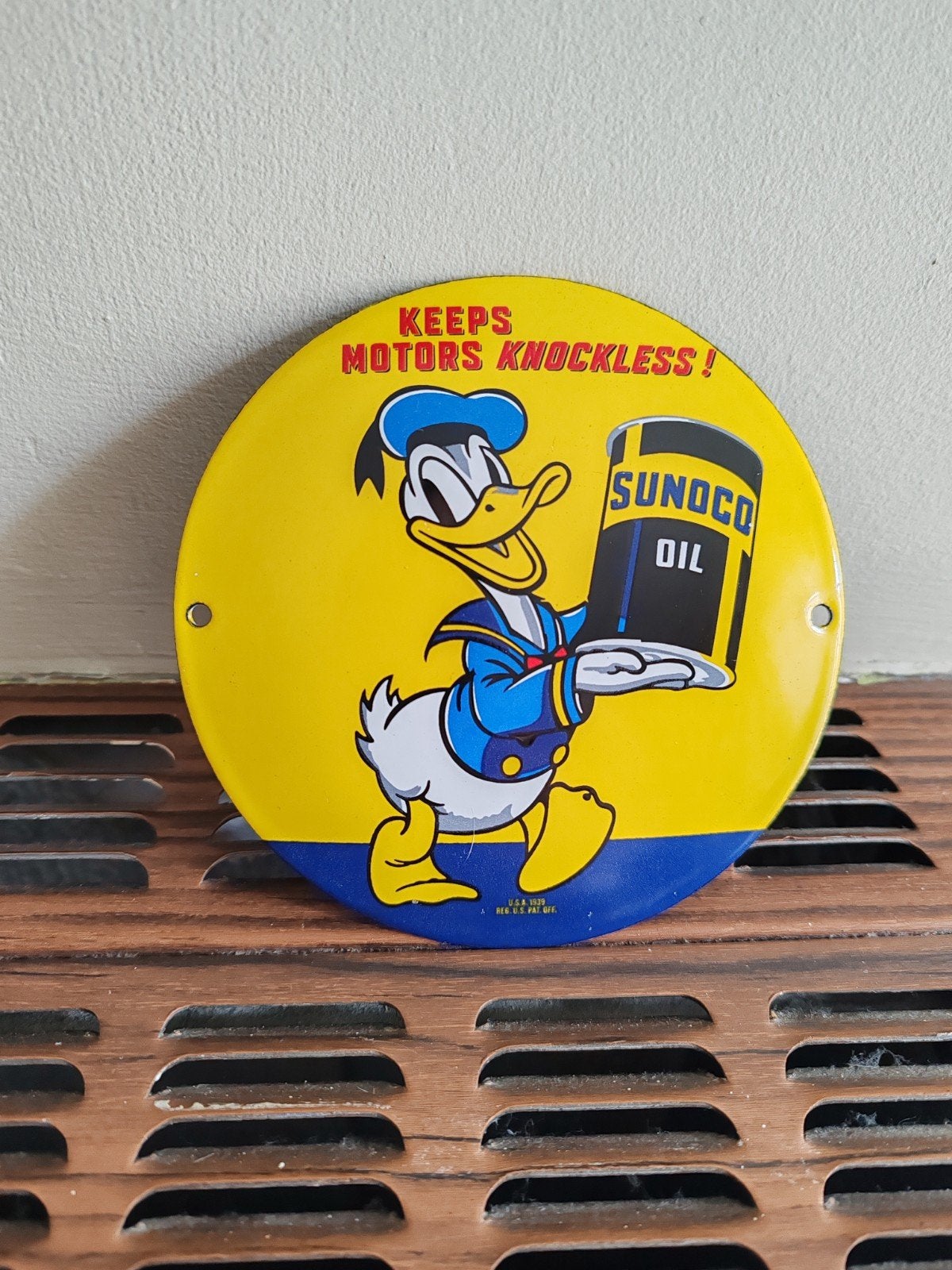 Plaque émaillée Sunoco, Enlèvement ou Envoi, Comme neuf, Panneau publicitaire