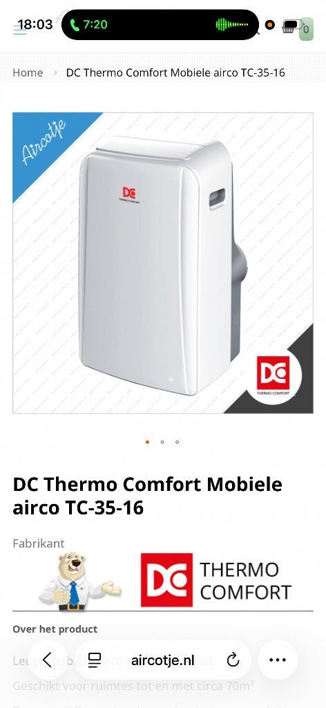 Portable airconditioning, Elektronische apparatuur, Ophalen, Zo goed als nieuw