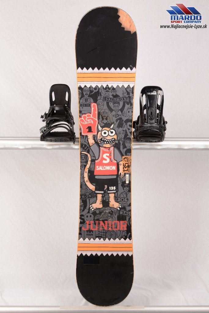 135 cm kinder snowboard SALOMON JUNIOR monster, woodcore, Sport en Fitness, Verzenden, Gebruikt, Board