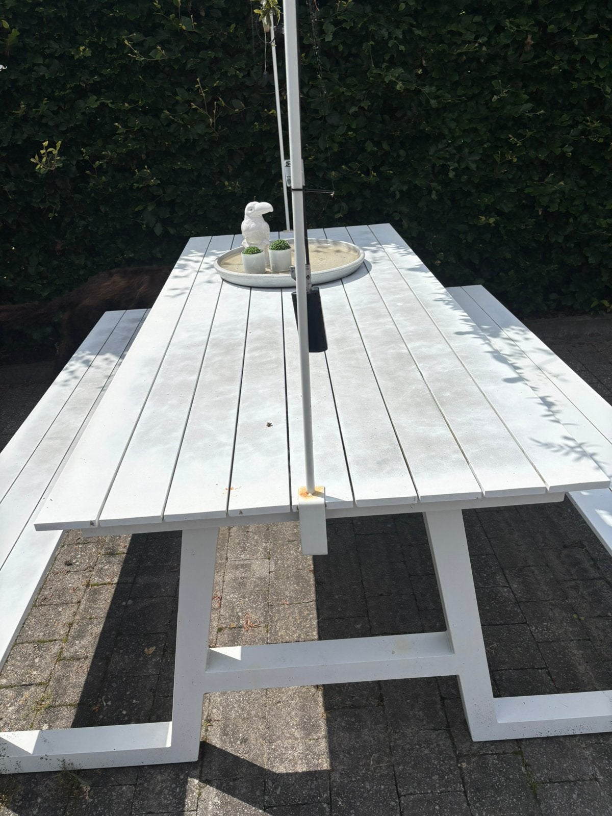 Aluminium picknicktafel, Tuin en Terras, Ophalen, Zo goed als nieuw, Aluminium