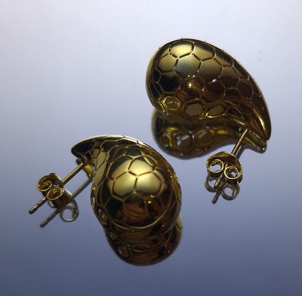 925 Zilveren Oorbellen Verguld met Goud, Handtassen en Accessoires, Oorbellen, Nieuw, Ophalen of Verzenden, Knopjes of Stekers