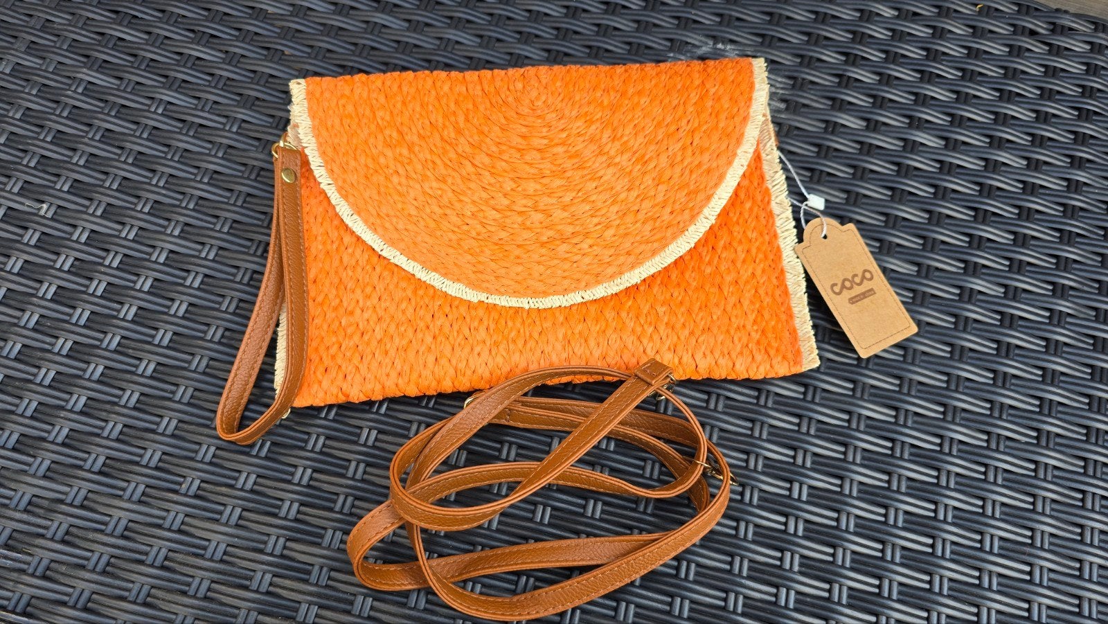 Oranje gevlochten clutch, Ophalen of Verzenden, Nieuw, Oranje
