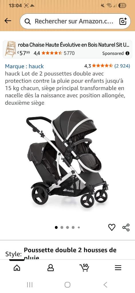 Poussette jumeau, Enlèvement, Utilisé