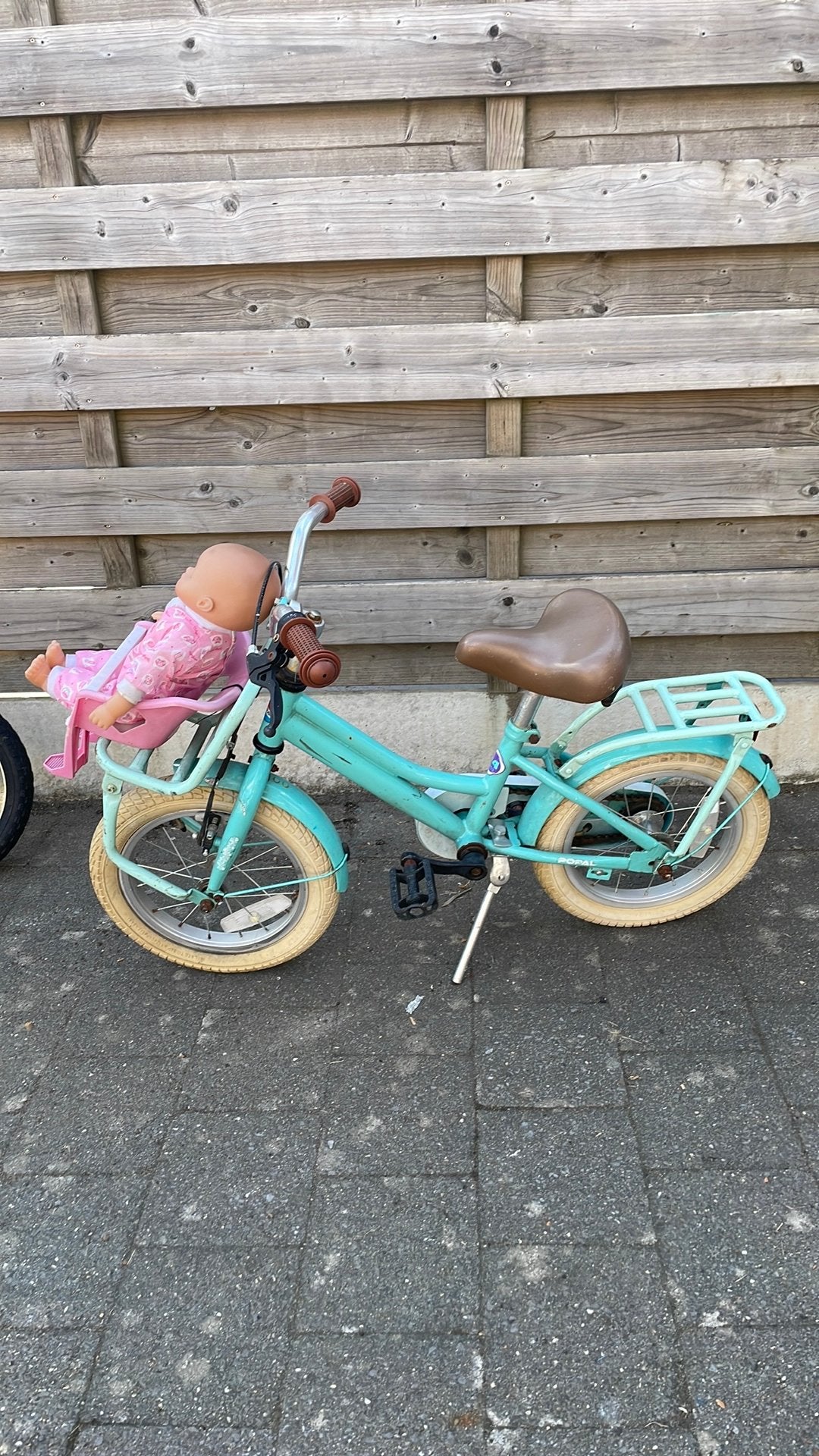 Kinderfiets meisjes 14 inch popal, Ophalen, Zo goed als nieuw, Handrem