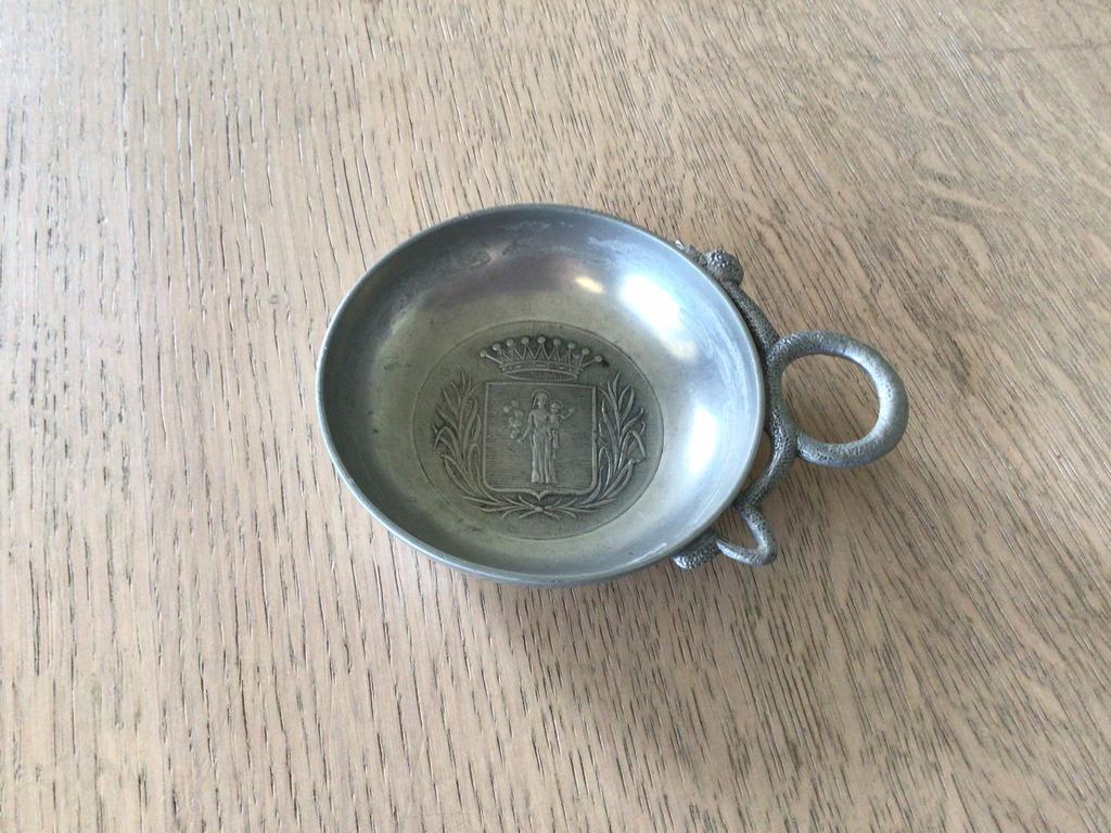 Vintage franse tinnen tastevin, Antiek en Kunst, Ophalen of Verzenden