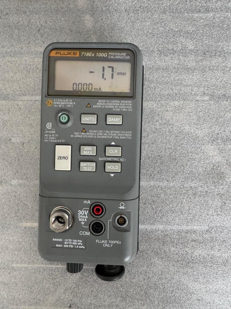 Fluke 718Ex 100G Pressure Calibrator, Verzenden