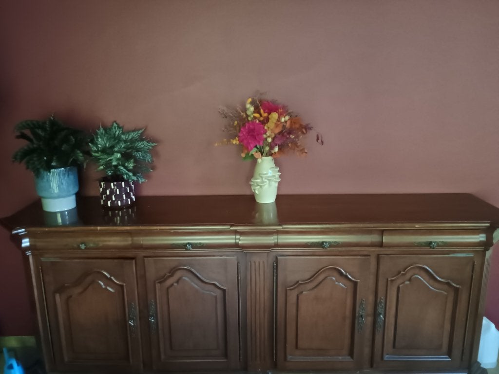 Vintage massief houten kast donker bruin, Ophalen