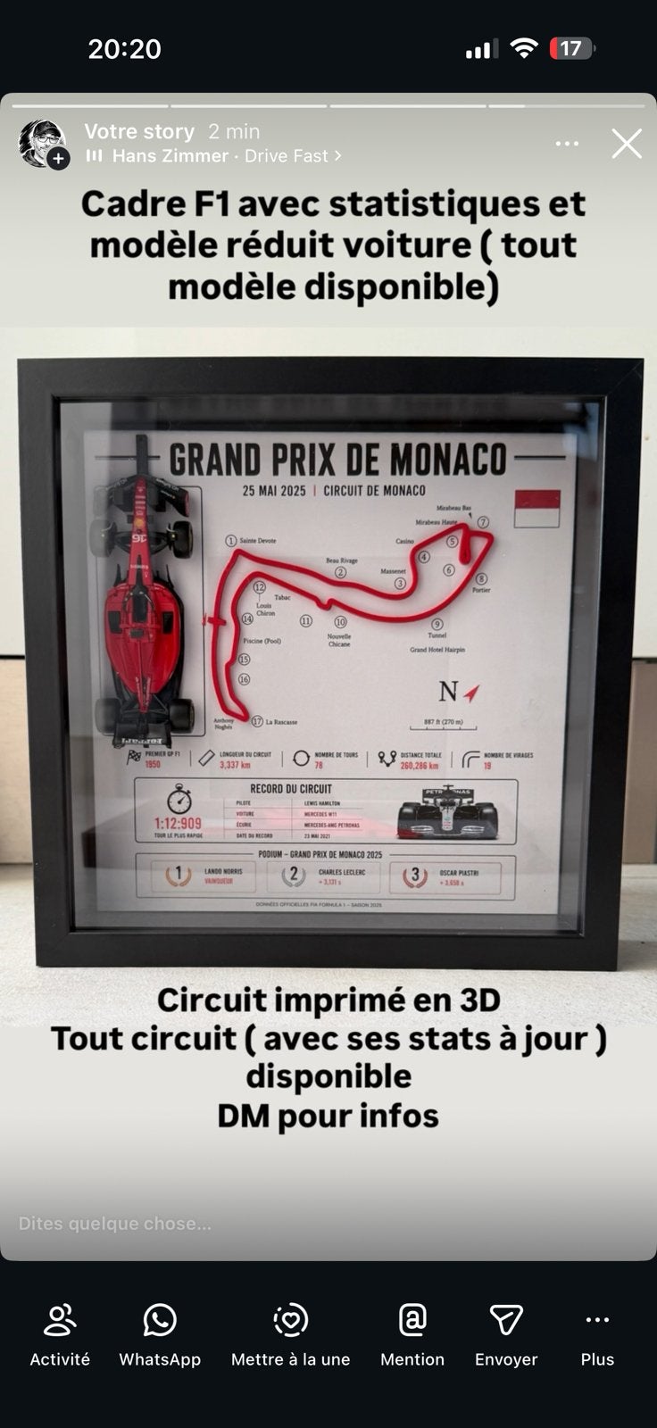 Cadre circuit F1 + F1 modele reduit, Enlèvement, Voiture
