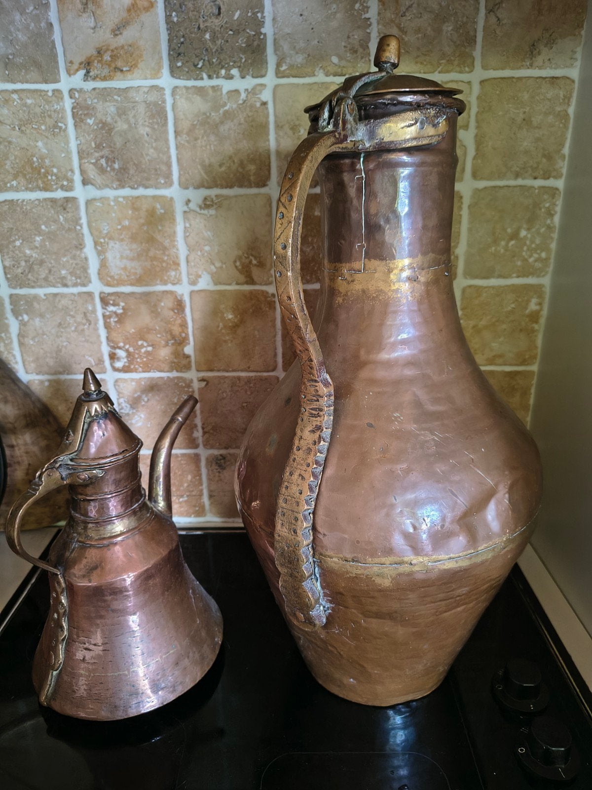 2 koperen Waterkannen eind 19 de eeuw/ Ottomaanse kunst, Ophalen, Koper