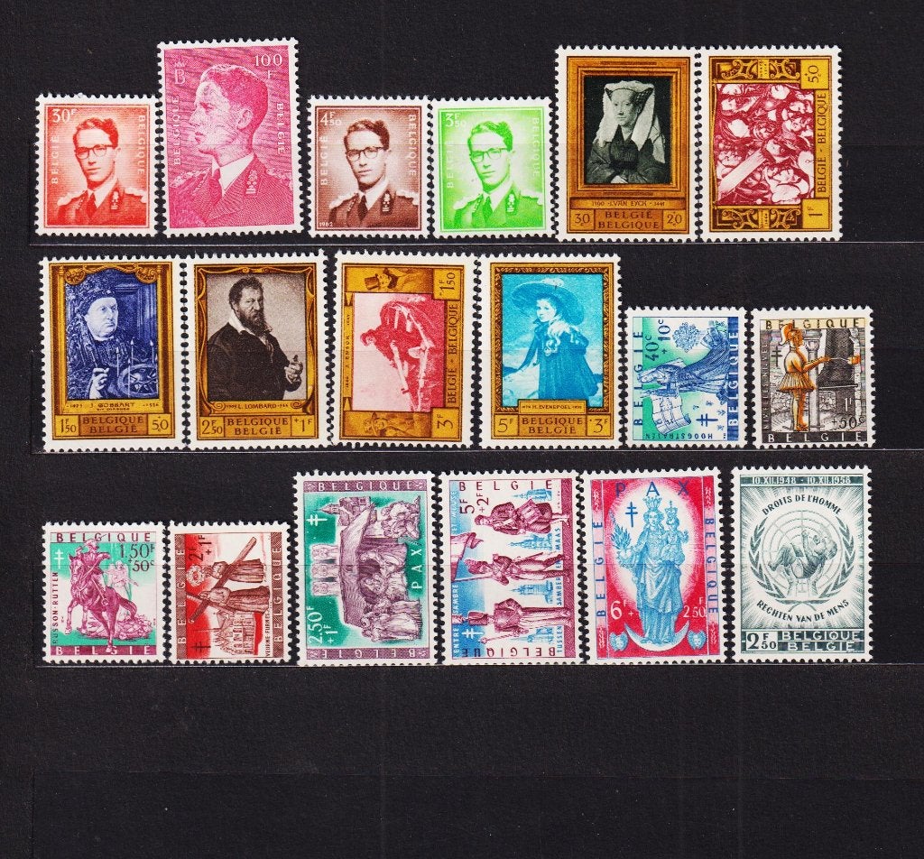 België 1958 compleet jaar, Verzenden, Postfris, Spoor van plakker