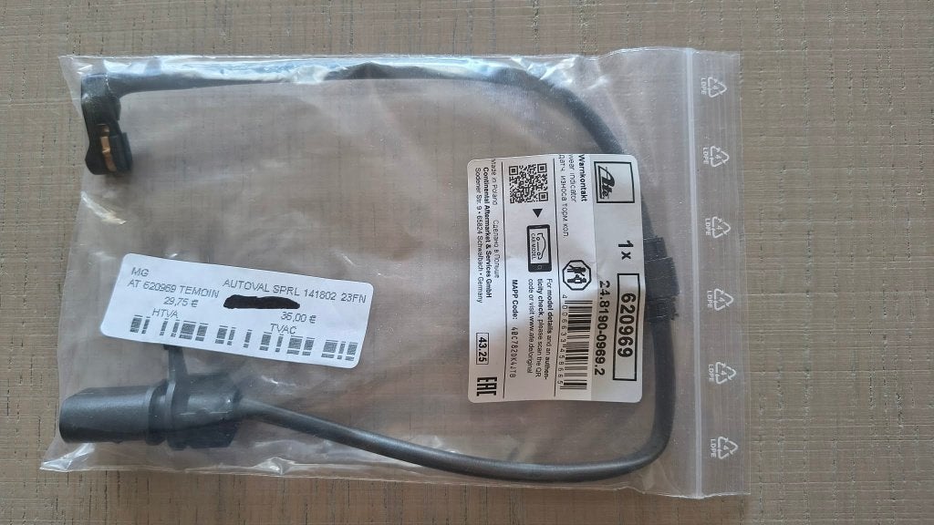 Témoin d'usure plaquettes de freins arrière ATE AUDI A4 B9, Autos : Pièces & Accessoires, Enlèvement ou Envoi, Neuf, Audi