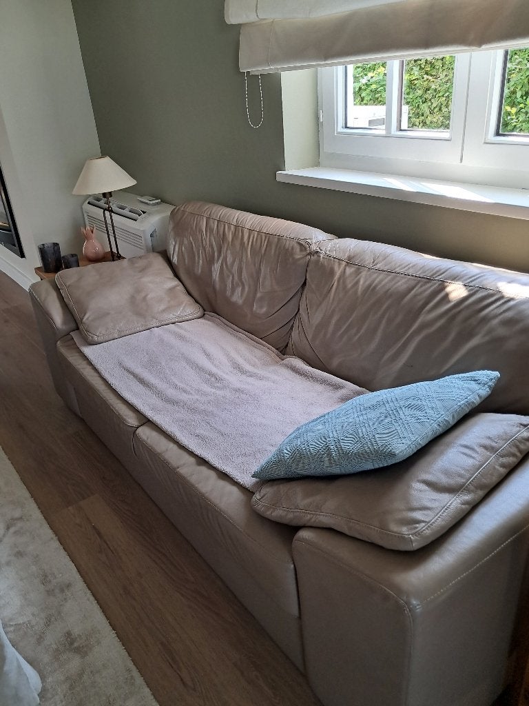 Lederen salon, Maison & Meubles, Enlèvement, Utilisé, Cuir, Modern, tijdloos