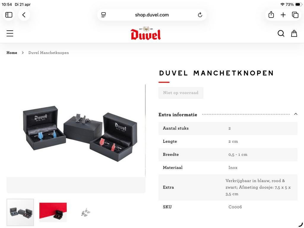 Blauwe duvelmanchetknopen gezocht, Ophalen, Zo goed als nieuw
