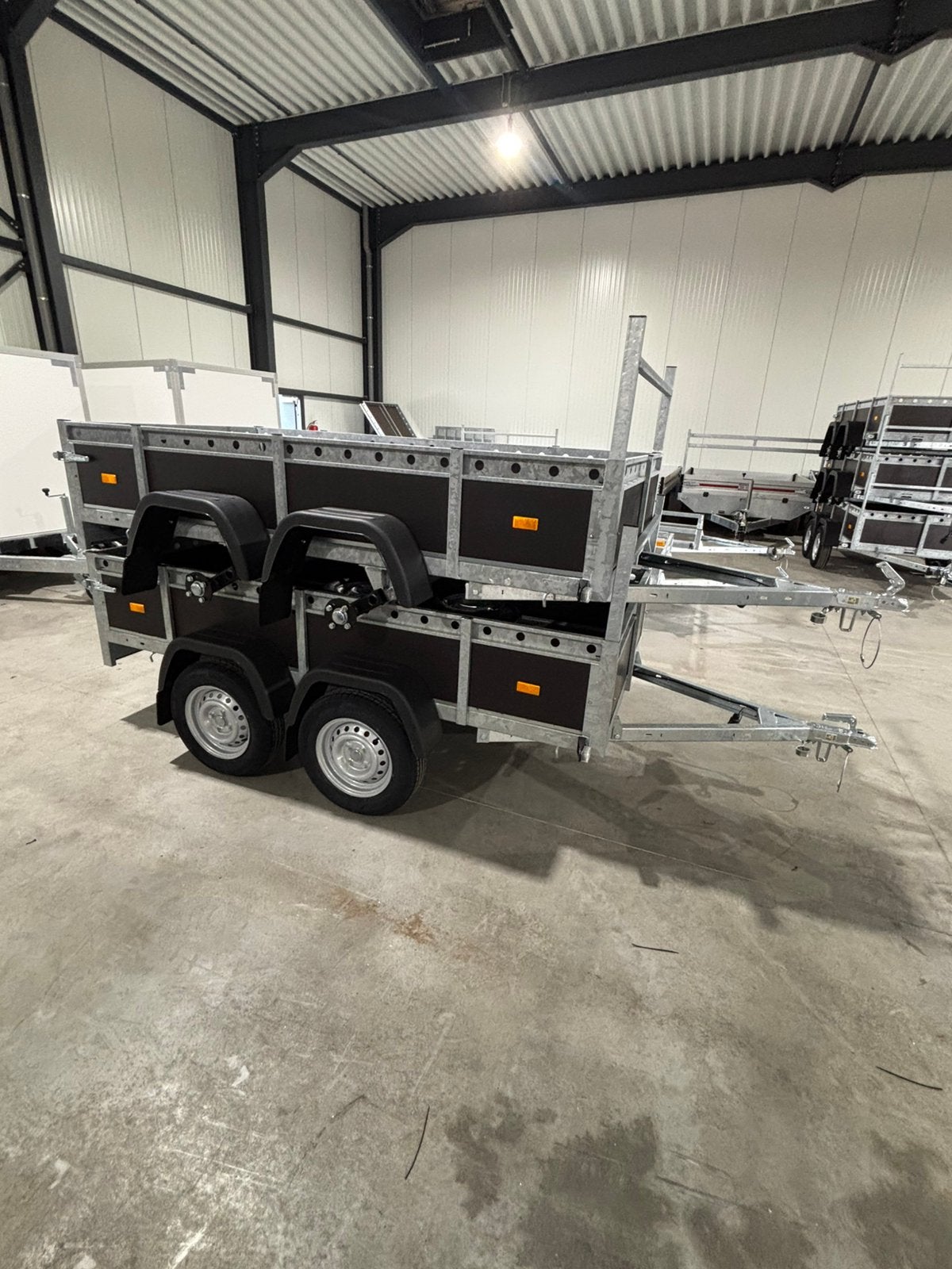 Dubbel as 258x130 1050kg houten aanhangwagen, Enlèvement, Neuf