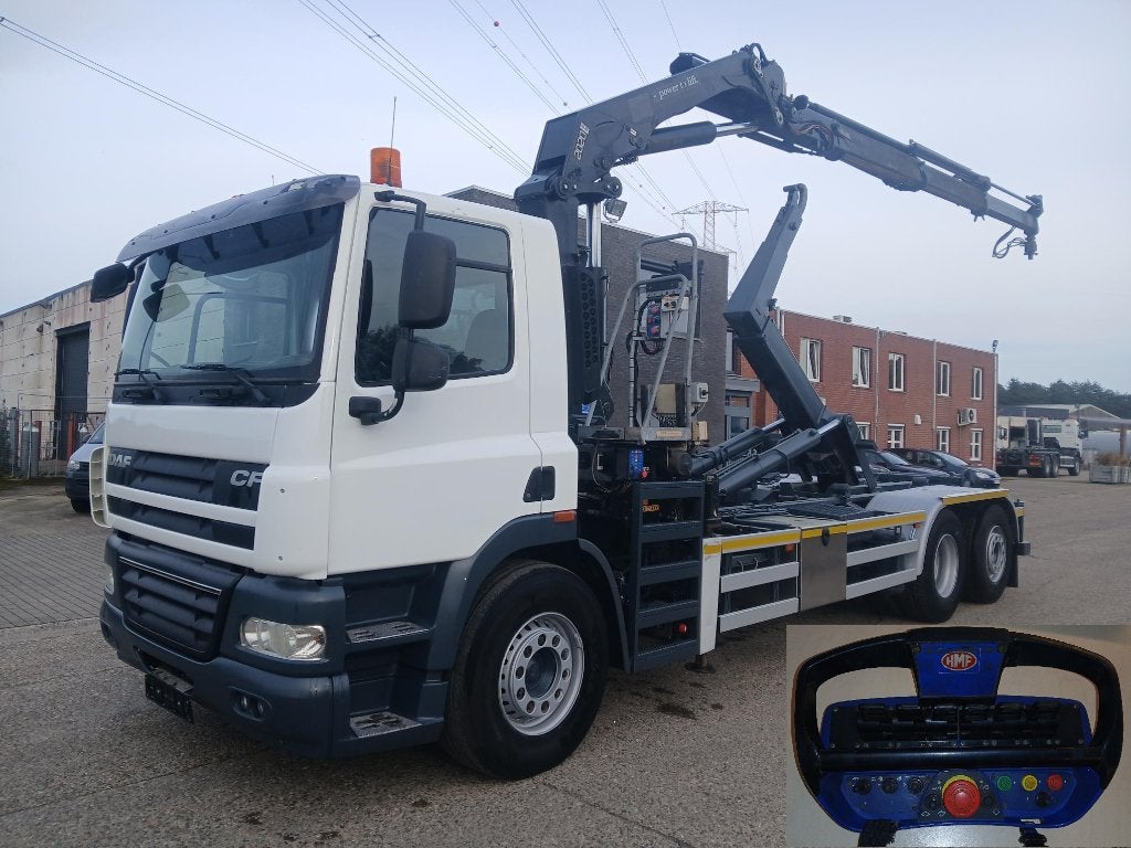 DAF CF 85 410 containersysteem kraan met 323000km, Euro 5, Achat, Entreprise, 2 places