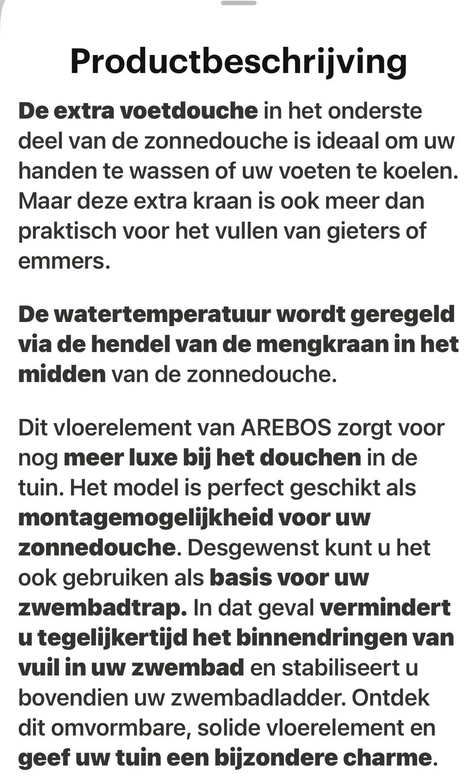 Buitendouche NIEUW, Ophalen, Nieuw