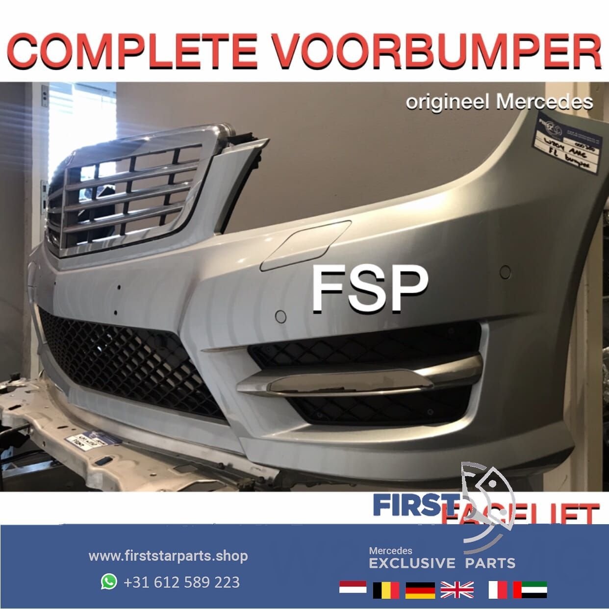 W204 C204 Mercedes C Klasse FACELIFT AMG VOORBUMPER COMPLEET, Auto-onderdelen, Carrosserie, Bumper, Mercedes-Benz, Voor, Gebruikt