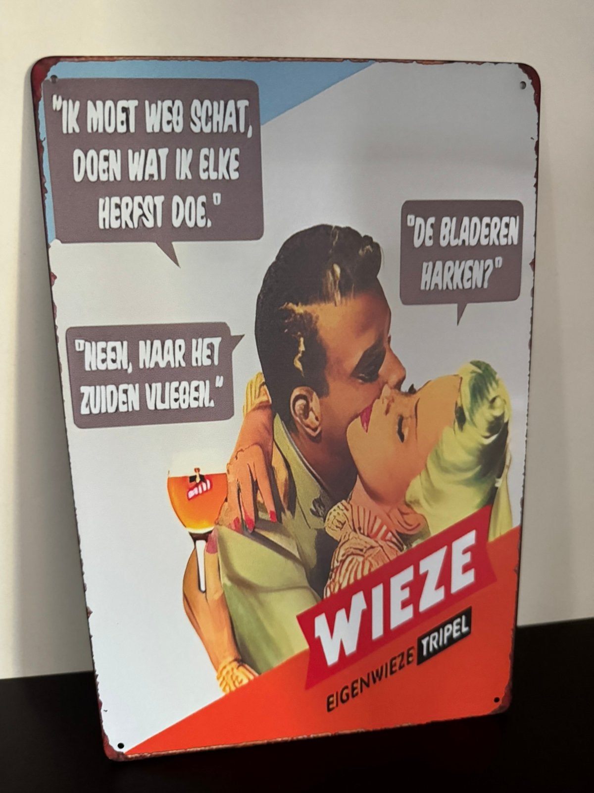 Metalen reclamebord Wieze Tripel, Verzamelen, Ophalen of Verzenden, Nieuw, Reclamebord, Plaat of Schild