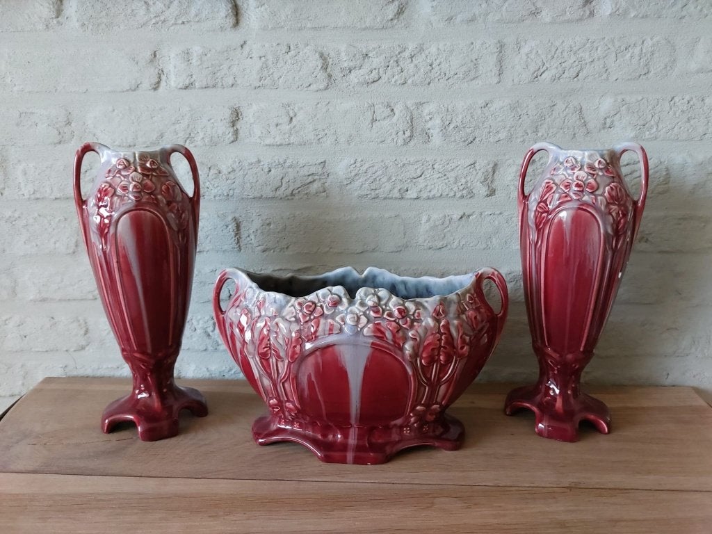 Vaas (set van 3), Huis en Inrichting, Ophalen, Meerkleurig, Zo goed als nieuw, Steen/keramiek