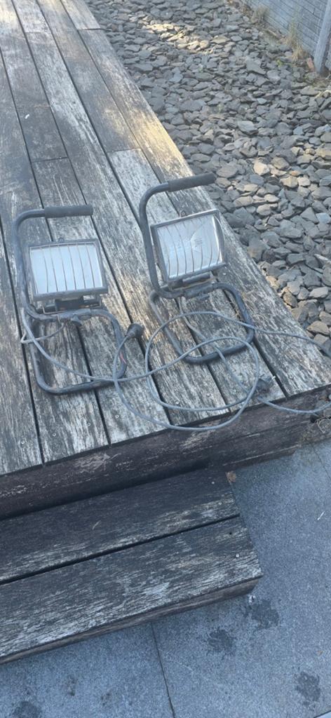 2 bouwlampen hallogeen. 500w hallogeen. Ombouwbaar naar led, Ophalen, Lamp