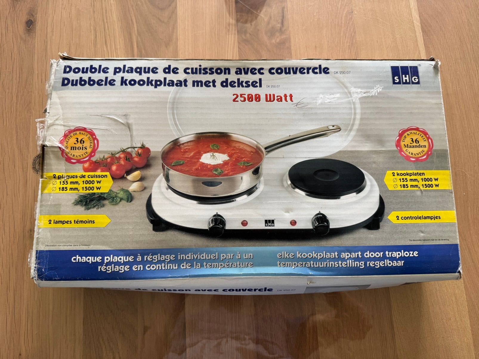 Vrijstaande dubbele kookplaat, Elektronische apparatuur, Kookplaten, Ophalen, Gebruikt, 3 kookzones of minder, Vrijstaand