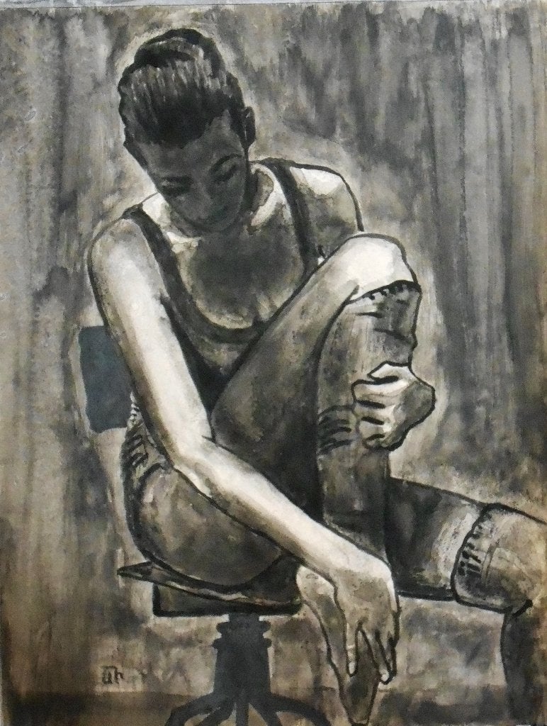 « Après la répétition », Antiquités & Art, Art | Peinture | Moderne, Envoi, Certificat d'authenticité, Gouache, Figures