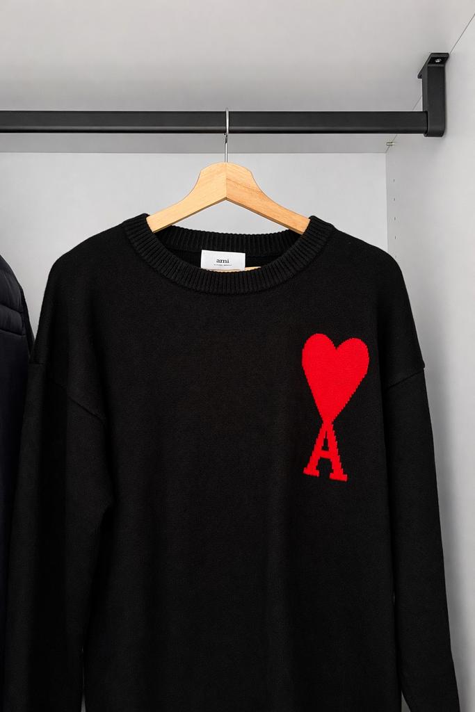 Ami paris sweater, Enlèvement, Comme neuf, Taille 52/54 (L), Noir
