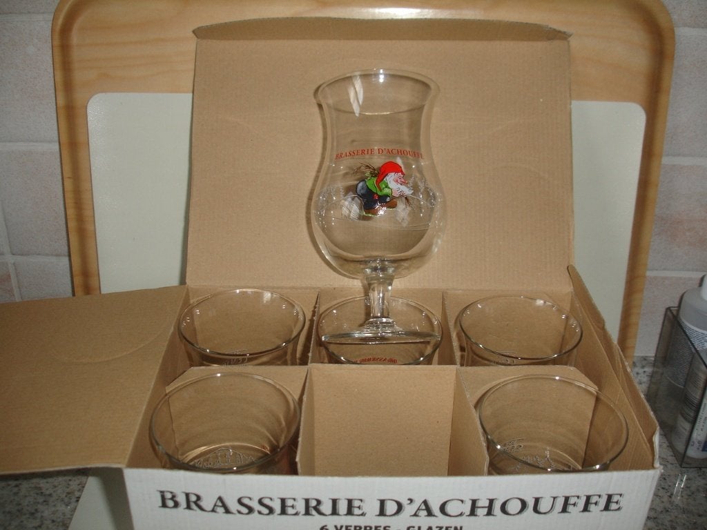 6 bierglazen L' Achouffe, Brasserie D' Achouffe, 33cl, Ophalen of Verzenden, Nieuw, Glas of Glazen, Duvel