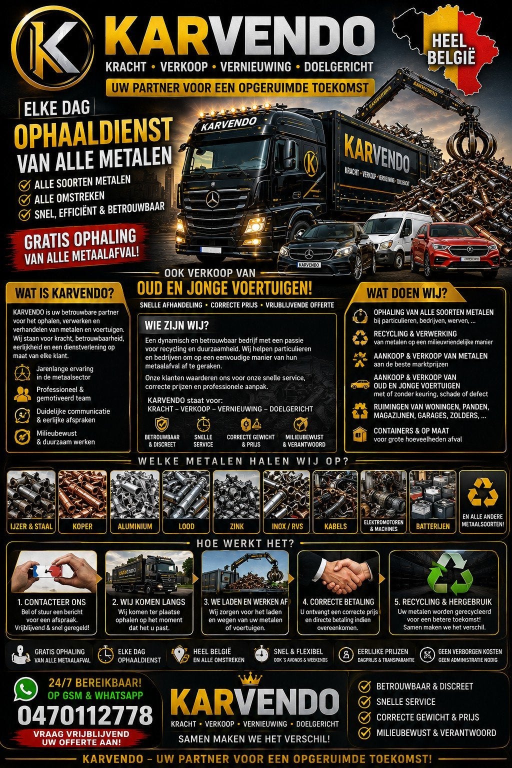 KARVENDO – Metaal • Auto’s • Afbraak, Enlèvement