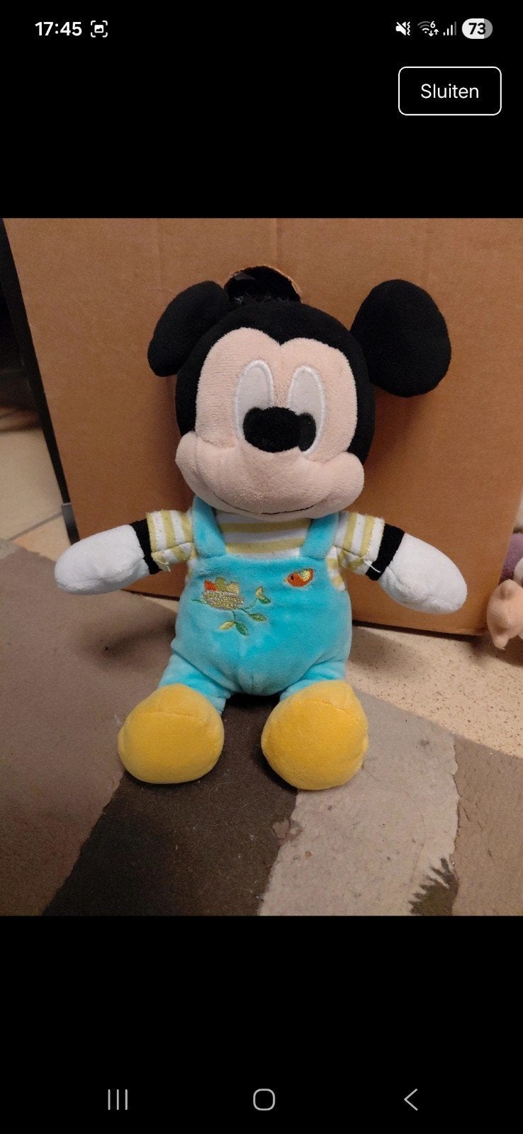 knuffel Mickey mouse, Souris, Disney, Comme neuf, Petit (moins de 20 cm)