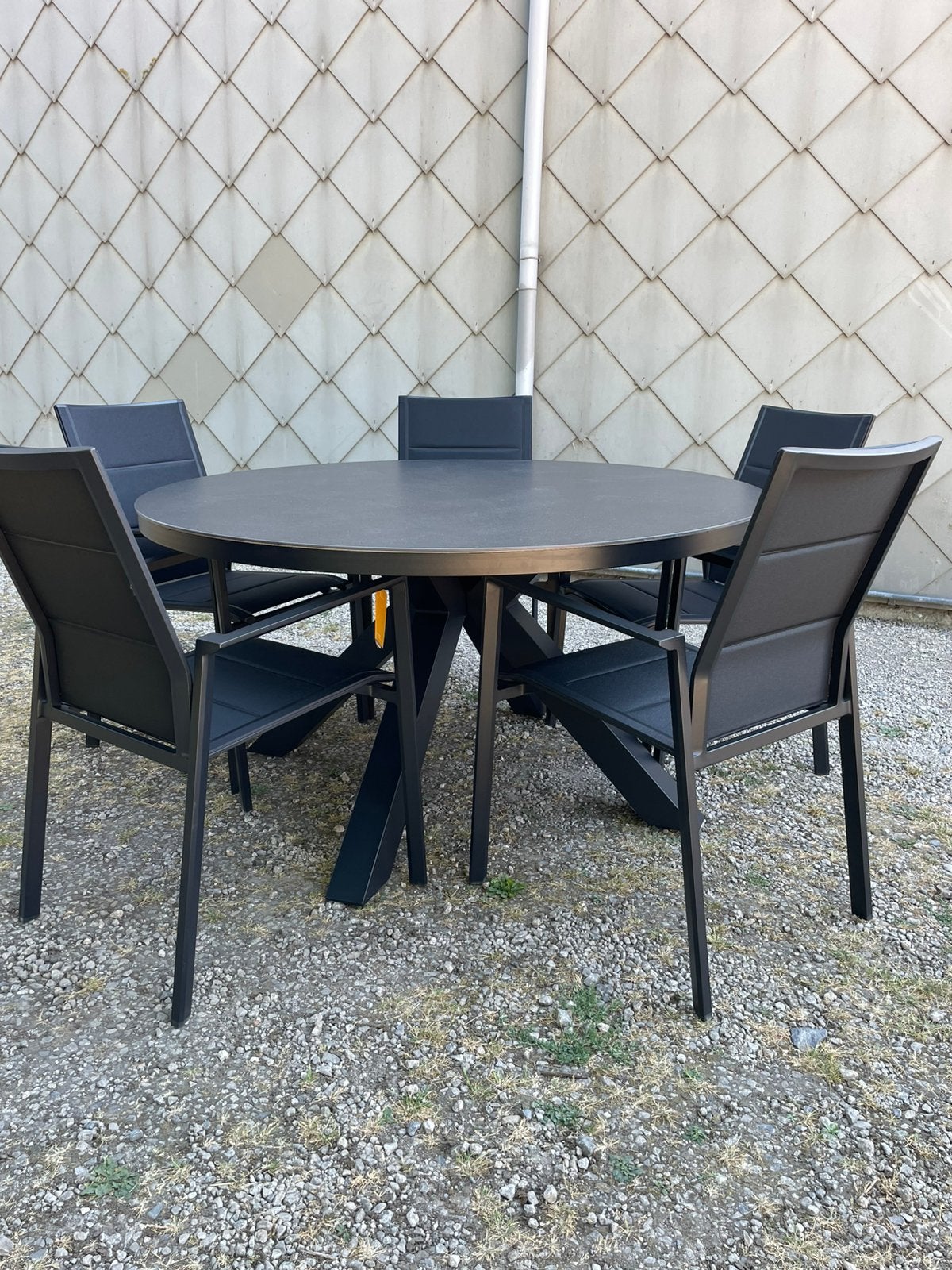 Nieuw! Moderne tuinset diam: 140cm in uitstekende staat!, Enlèvement, Comme neuf