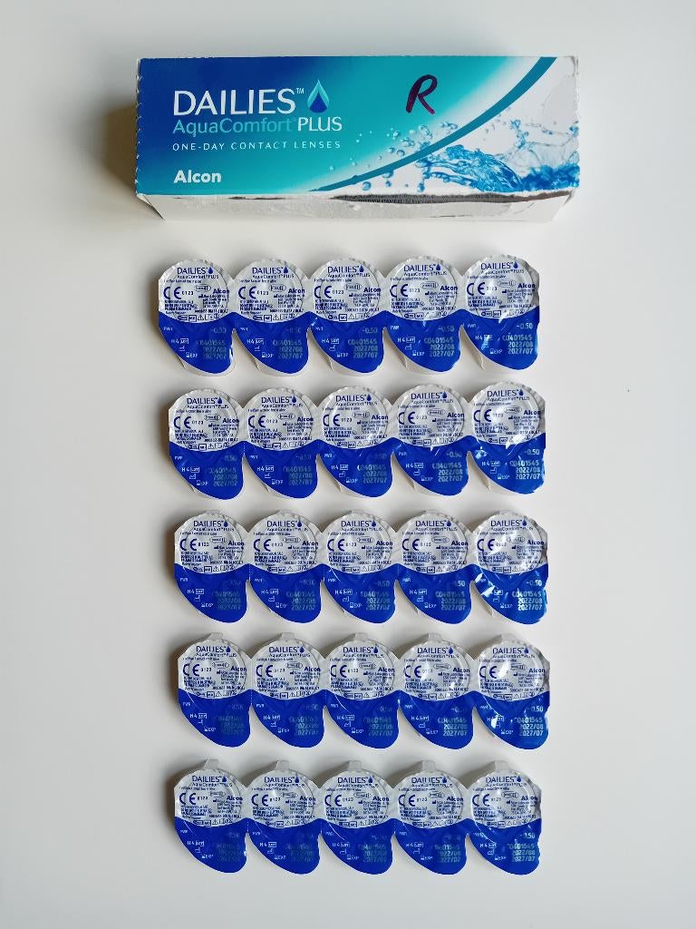 Contactlenzen Dailies AquaComport Plus –0,50 25 stuks, Ophalen of Verzenden, Nieuw