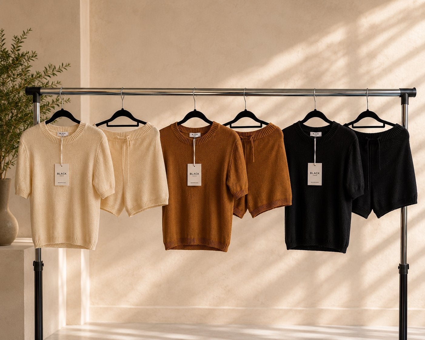 Ensemble en tricot confortable : haut et short, Enlèvement ou Envoi, Neuf, Taille 36 (S)