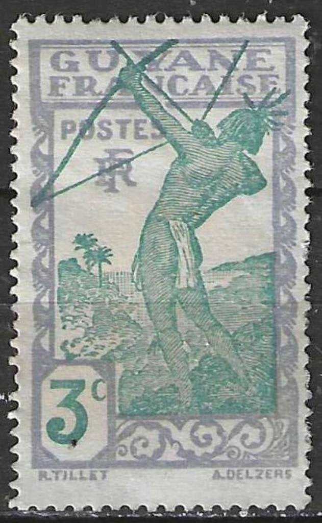 Guyane française 1939/1940 - Yvert 157 - Arc et flèche (ZG), Envoi, Non oblitéré