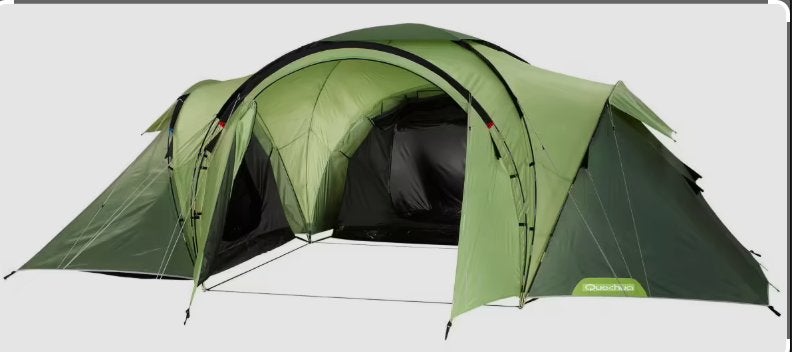 Tente verte Quechua T6.3 , 6 personnes utilisé 1 fois, Enlèvement, Comme neuf, Jusqu'à 6