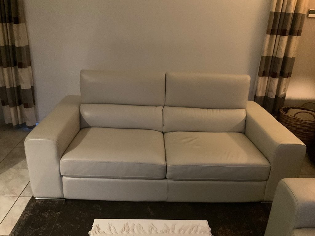Salon, Huis en Inrichting, Ophalen, Gebruikt, Leer, Rechte bank