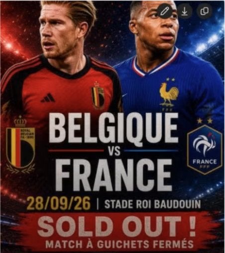 2 tickets Rode Duivels - Frankrijk 28/9, Tickets en Kaartjes, Twee personen