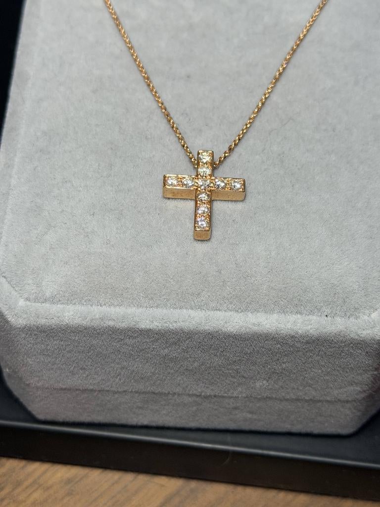 Pendentif OR 18K  Diamants Naturels Certificat, Neuf, Or, Or, Enlèvement
