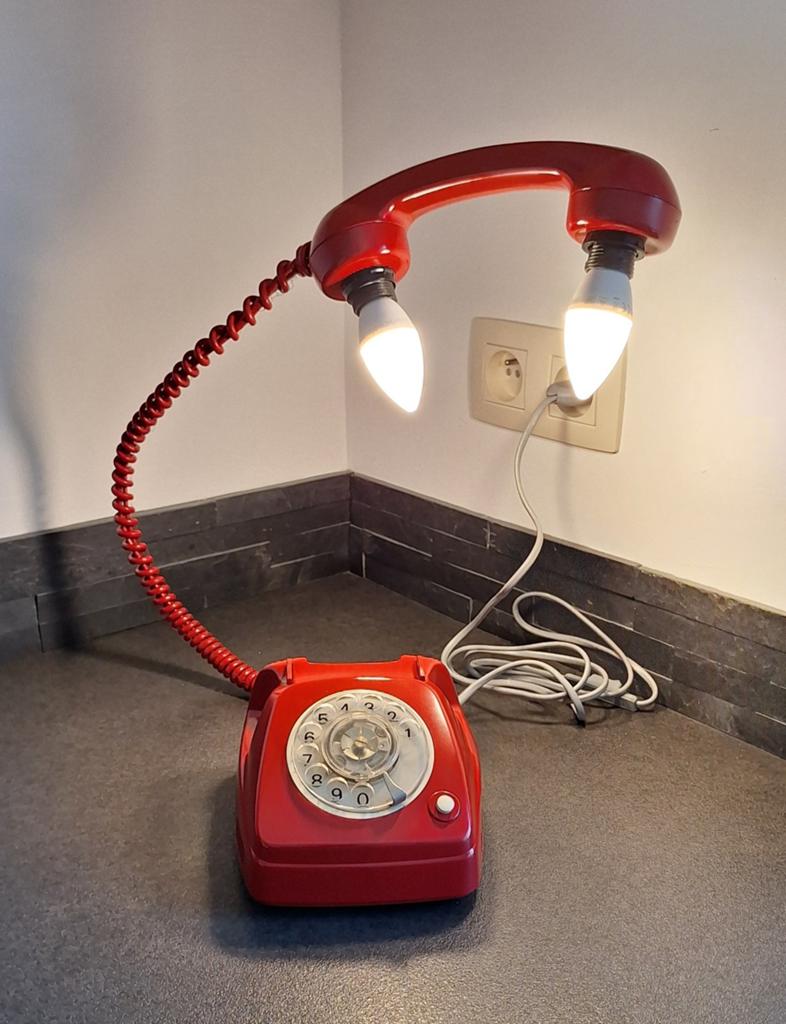 Téléphone vintage customisé en lampe, Télécoms, Enlèvement ou Envoi