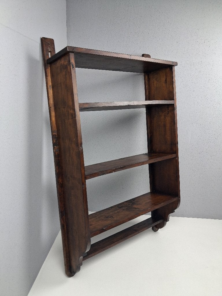 Vintage Massief Houten Wandrek, Huis en Inrichting, Ophalen, Met plank(en), Gebruikt, 100 tot 150 cm