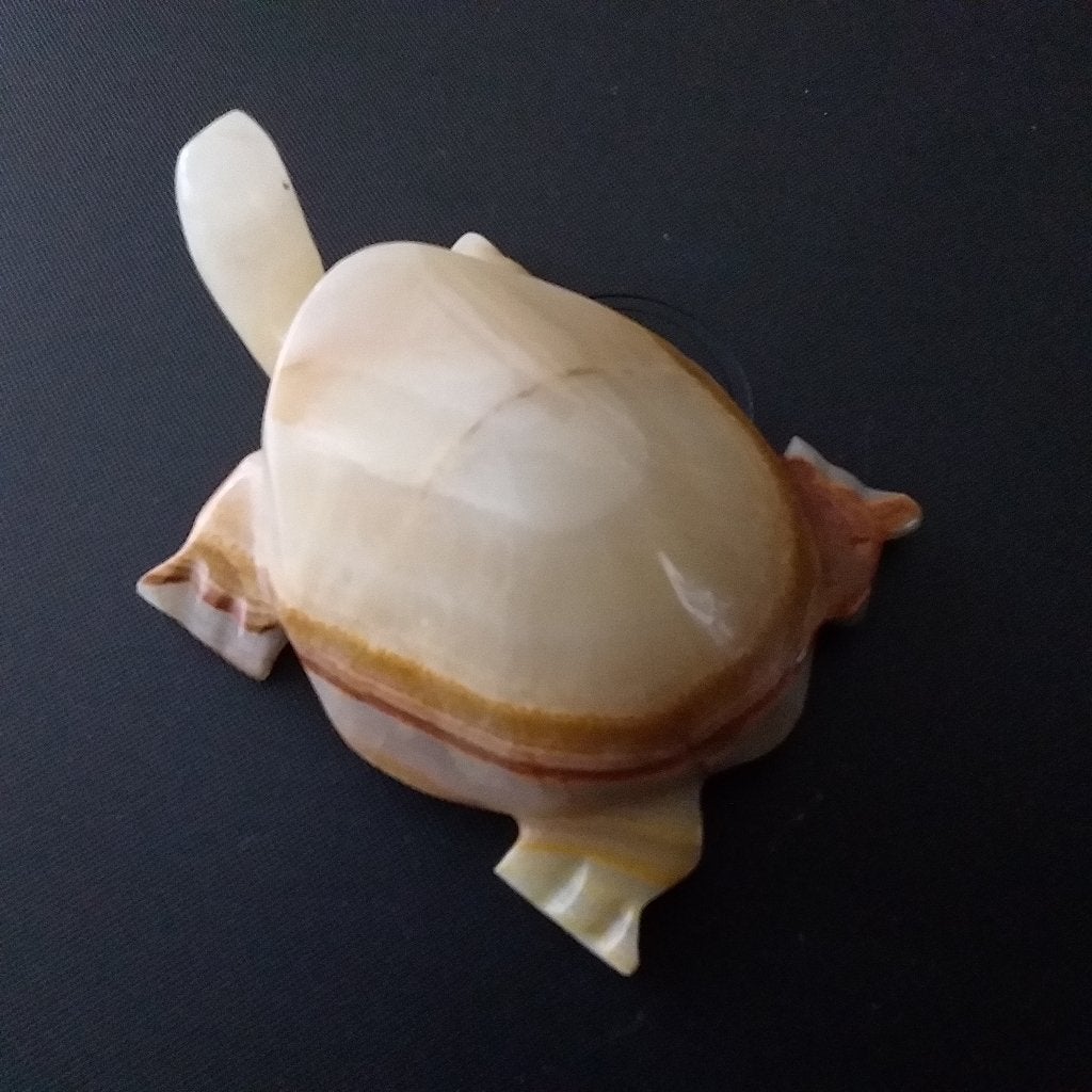 Figurine de tortue en pierre ONYX véritable, Collections, Enlèvement ou Envoi, Autres