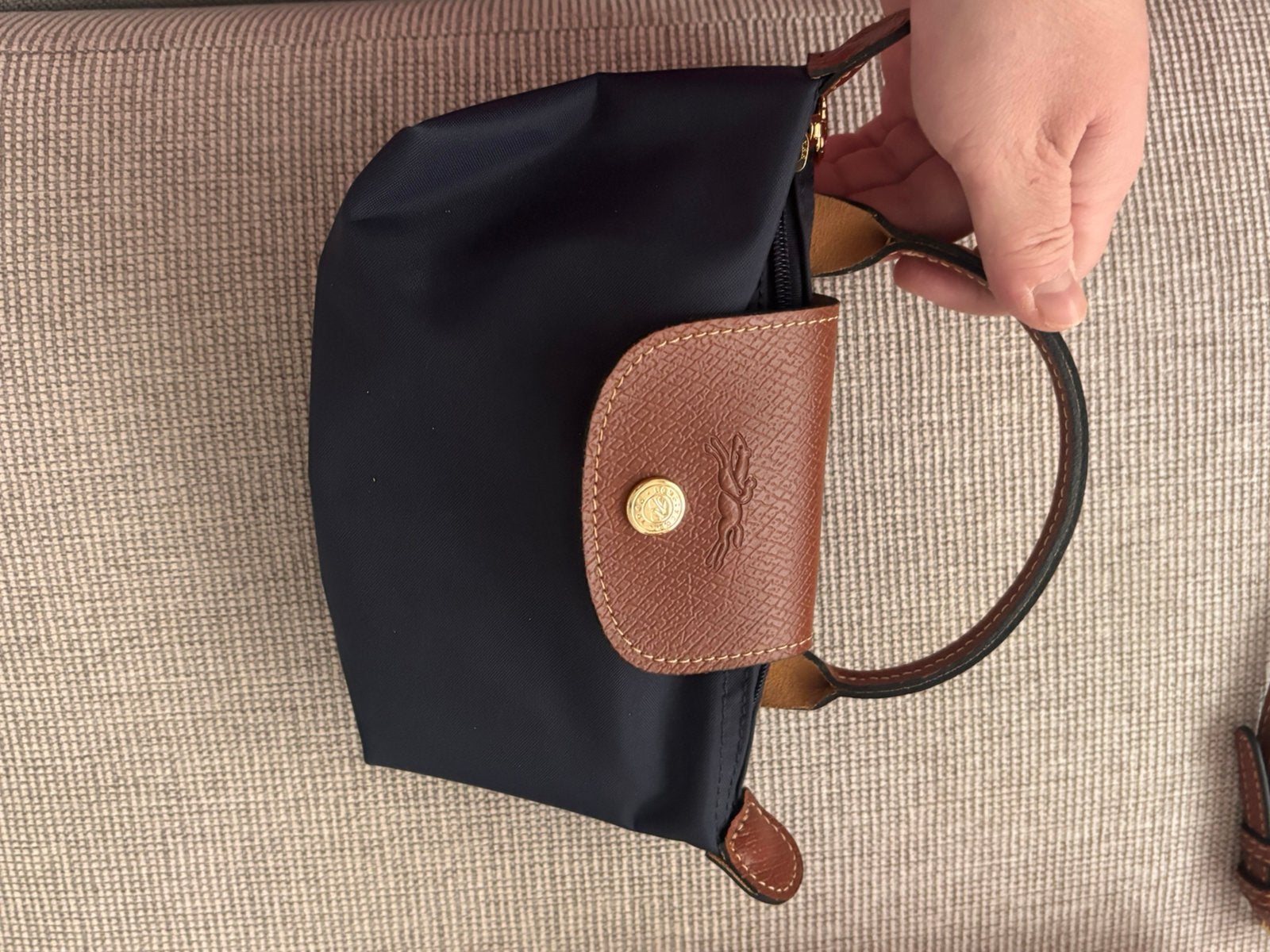 Longchamps le pliage donkerblauw, Handtassen en Accessoires, Ophalen of Verzenden, Zo goed als nieuw