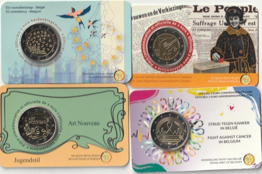 4 X COINCARD BELGIE, Timbres & Monnaies, Enlèvement ou Envoi